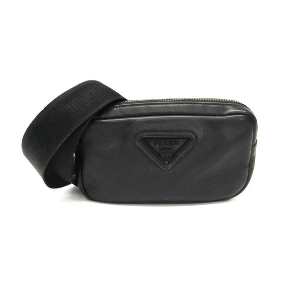 PRADA Black Leather Shoulder Bag